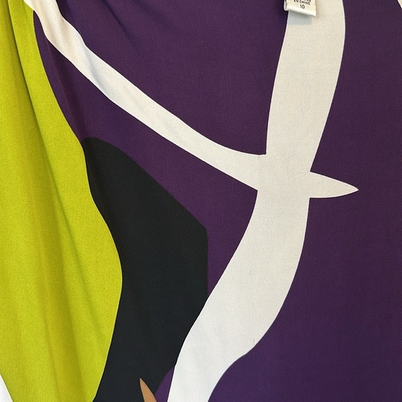 Diane Von Furstenberg Brush Stroke Silk Dress, Multi-color Mini Dress -  Size 10 - Picture 6 of 14